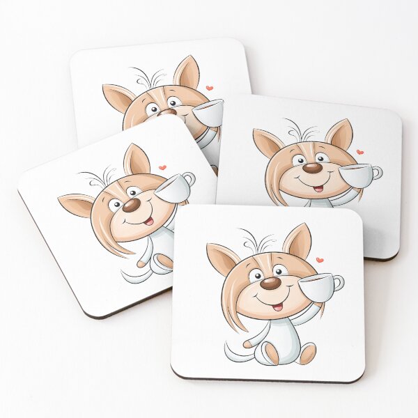 Item preview, Cartoon cute dog in clothes with a cup designed and sold by TanyaLovus.