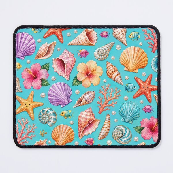 Item preview, Seaside Sunshine – Colorful Seashells, Starfish and Hibiscus designed and sold by RoPrincess.