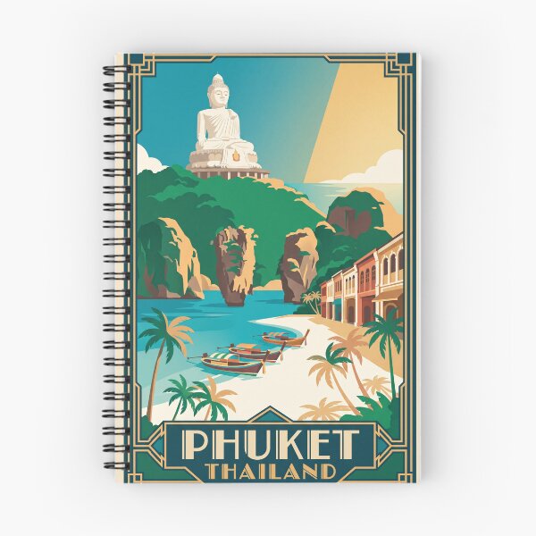 Item preview, Phuket Thailand Vintage Travel Poster – Big Buddha Tropical Beach Retro Art designed and sold by Bomax121.
