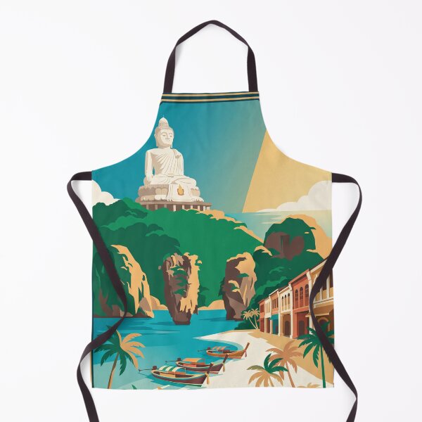 Item preview, Phuket Thailand Vintage Travel Poster – Big Buddha Tropical Beach Retro Art designed and sold by Bomax121.