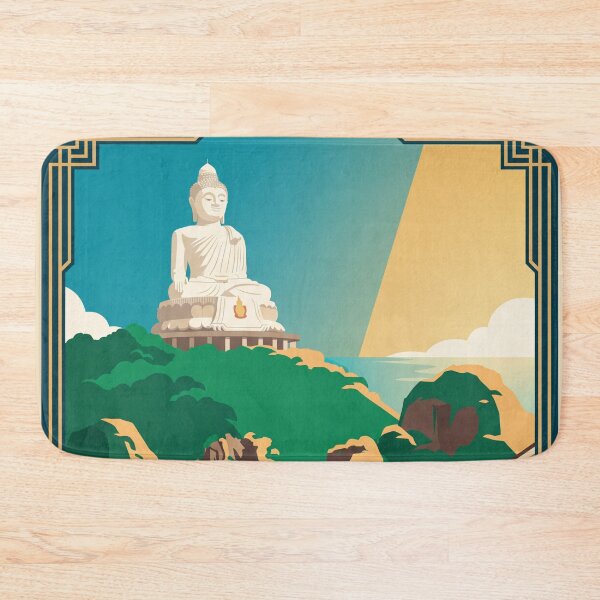 Item preview, Phuket Thailand Vintage Travel Poster – Big Buddha Tropical Beach Retro Art designed and sold by Bomax121.