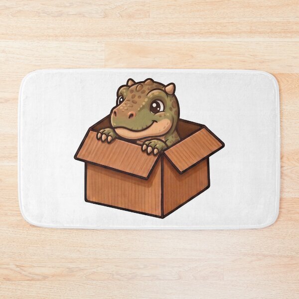 Item preview, Cute Baby Dinosaur in a Cardboard Box | Kawaii Dino Illustration designed and sold by Italkam.