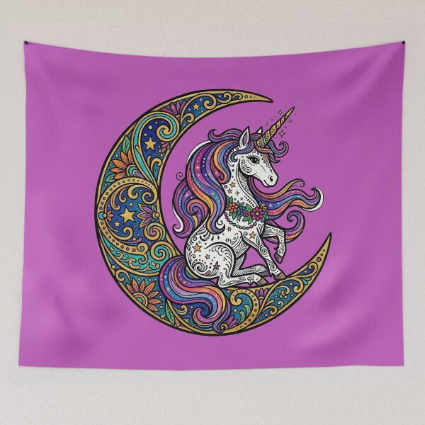 Item preview, Unicorn on a Crescent Moon designed and sold by TabbyCatXIII.