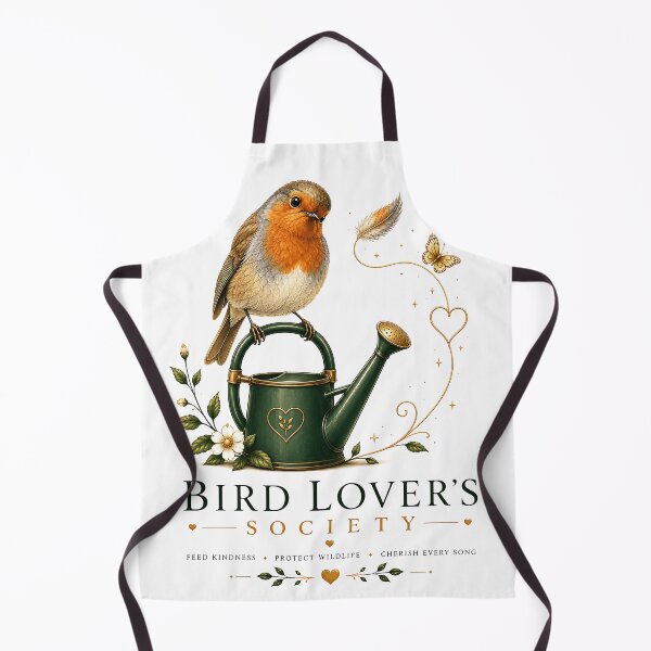 Item preview, Bird Lover's Society – Robin & Watering Can Botanical Wildlife Illustration designed and sold by Digital Culture Studio.