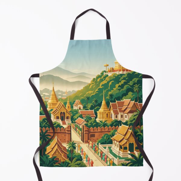 Item preview, Chiang Mai Thailand Vintage Travel Poster – Doi Suthep Temple Retro Art designed and sold by Bomax121.