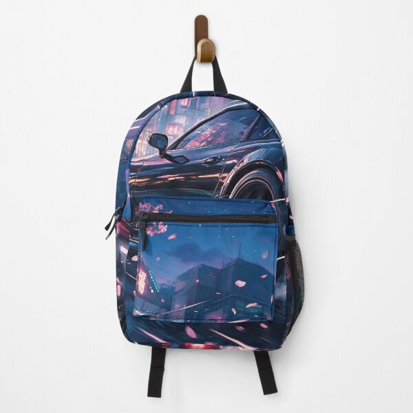 Item preview, Cyberpunk JDM Drift Car in Tokyo Cherry Blossom Night designed and sold by ImStickerHappy.