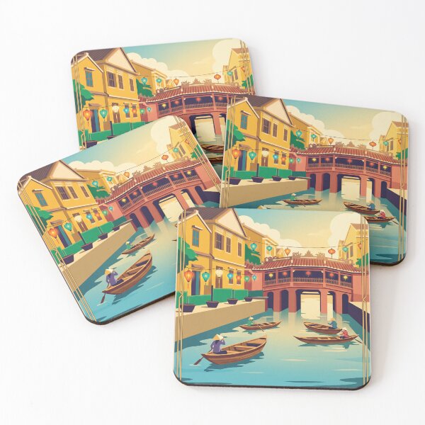 Item preview, Hoi An Vietnam Vintage Travel Poster – Lantern Old Town Retro Art designed and sold by Bomax121.