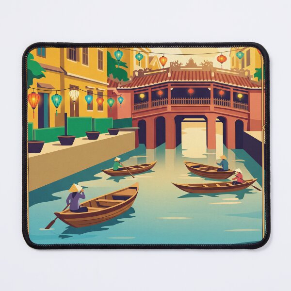 Item preview, Hoi An Vietnam Vintage Travel Poster – Lantern Old Town Retro Art designed and sold by Bomax121.