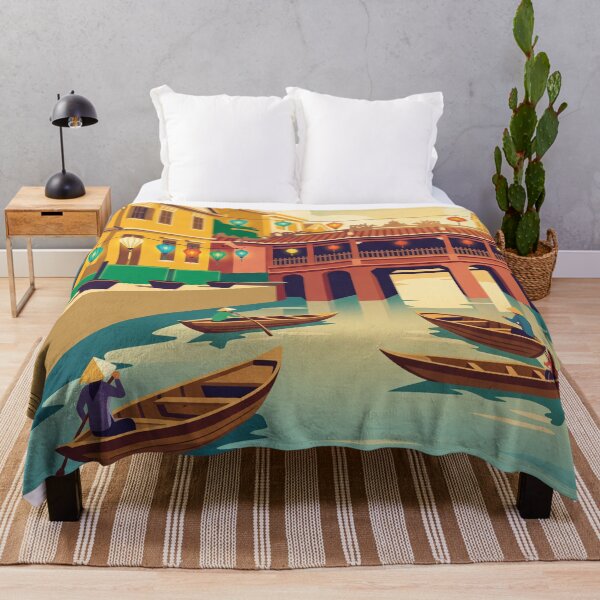Item preview, Hoi An Vietnam Vintage Travel Poster – Lantern Old Town Retro Art designed and sold by Bomax121.