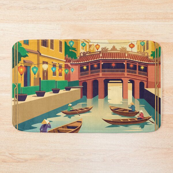 Item preview, Hoi An Vietnam Vintage Travel Poster – Lantern Old Town Retro Art designed and sold by Bomax121.