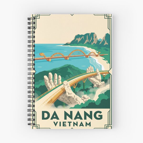 Item preview, Da Nang Vietnam Vintage Travel Poster – Golden Bridge Retro Art designed and sold by Bomax121.