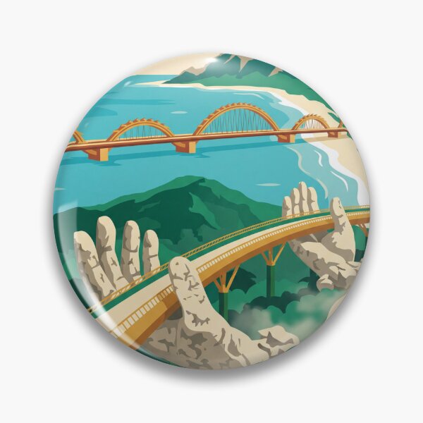 Item preview, Da Nang Vietnam Vintage Travel Poster – Golden Bridge Retro Art designed and sold by Bomax121.