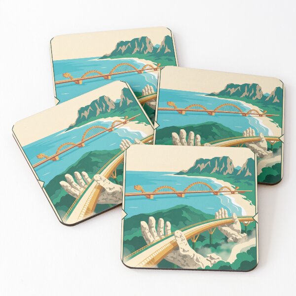 Item preview, Da Nang Vietnam Vintage Travel Poster – Golden Bridge Retro Art designed and sold by Bomax121.
