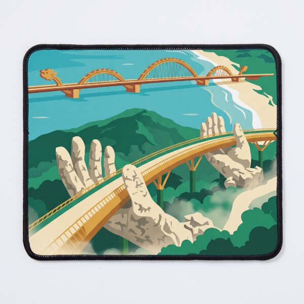 Item preview, Da Nang Vietnam Vintage Travel Poster – Golden Bridge Retro Art designed and sold by Bomax121.