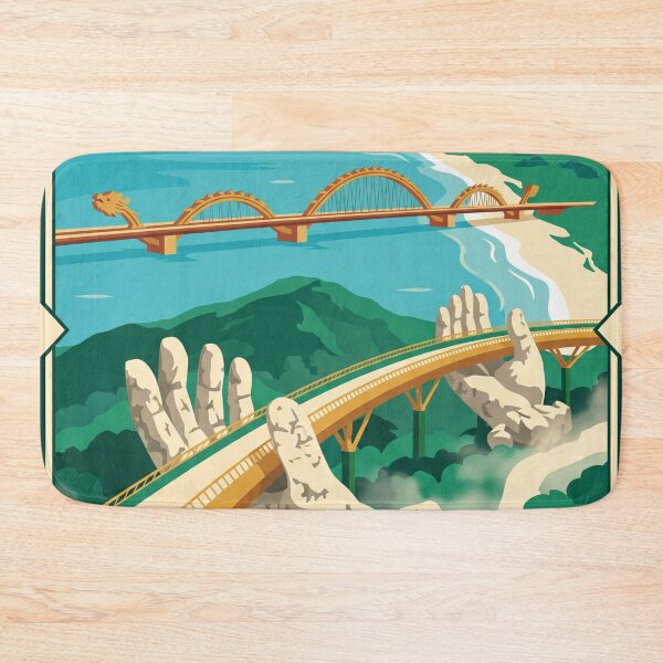 Item preview, Da Nang Vietnam Vintage Travel Poster – Golden Bridge Retro Art designed and sold by Bomax121.