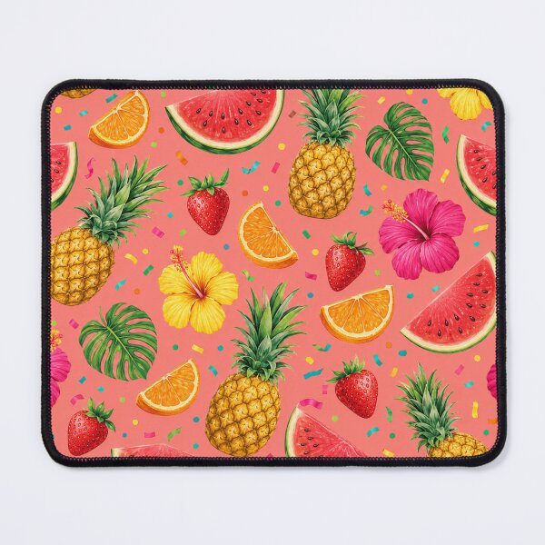 Item preview, Tropical Fruit Party – Pineapple, Watermelon and Hibiscus Pattern designed and sold by RoPrincess.