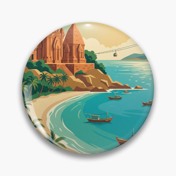 Item preview, Nha Trang Vietnam Vintage Travel Poster – Po Nagar Beach Retro Art designed and sold by Bomax121.