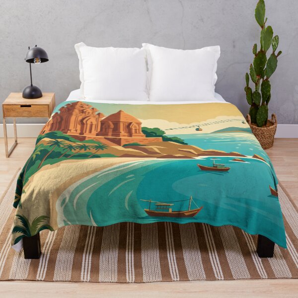 Item preview, Nha Trang Vietnam Vintage Travel Poster – Po Nagar Beach Retro Art designed and sold by Bomax121.