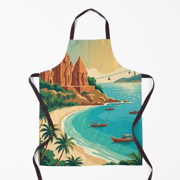 Item preview, Nha Trang Vietnam Vintage Travel Poster – Po Nagar Beach Retro Art designed and sold by Bomax121.