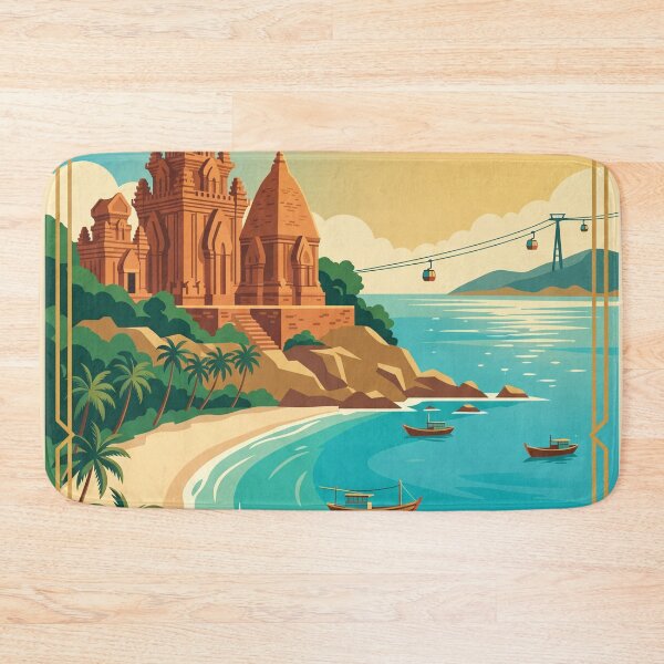 Item preview, Nha Trang Vietnam Vintage Travel Poster – Po Nagar Beach Retro Art designed and sold by Bomax121.