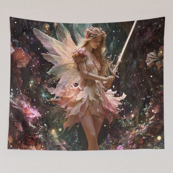 Item preview, Enchanted Fairy Wielding Glowing Sword designed and sold by Storybook Botanica.