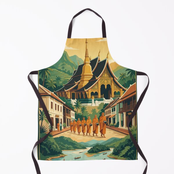 Item preview, Luang Prabang Laos Vintage Travel Poster – Buddhist Temple Retro Art designed and sold by Bomax121.
