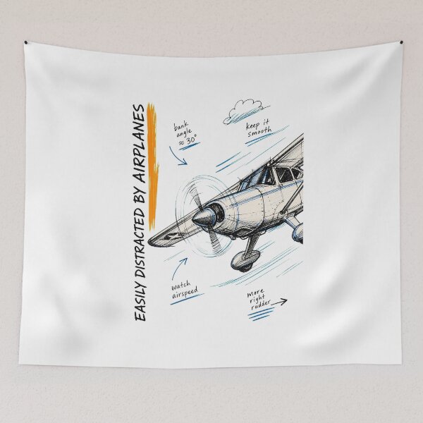 Item preview, Easily Distracted by Airplanes | Aviation Lover Graphic designed and sold by AMICO77.