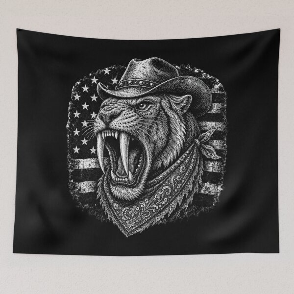 Item preview, American Sabertooth Cowboy designed and sold by FREENATION2026.