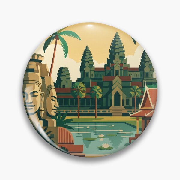 Item preview, Siem Reap Cambodia Vintage Travel Poster – Angkor Wat Temple Retro Art designed and sold by Bomax121.