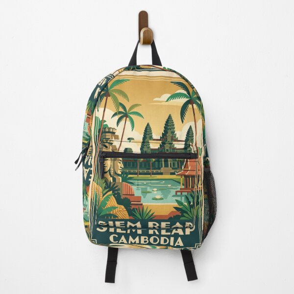 Item preview, Siem Reap Cambodia Vintage Travel Poster – Angkor Wat Temple Retro Art designed and sold by Bomax121.