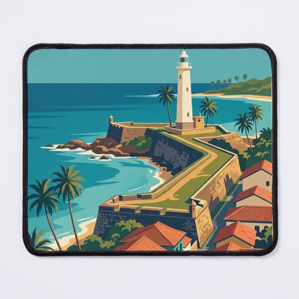 Item preview, Galle Fort Sri Lanka Vintage Travel Poster – Lighthouse Retro Art designed and sold by Bomax121.