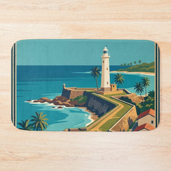 Item preview, Galle Fort Sri Lanka Vintage Travel Poster – Lighthouse Retro Art designed and sold by Bomax121.