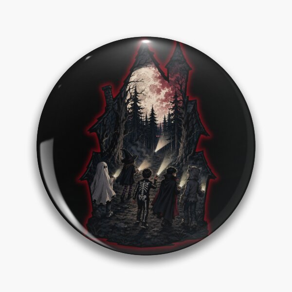Item preview, Trick Or Treat Kids Haunted House Blood Moon Illustration designed and sold by GibasVisuals.