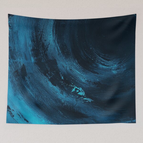 Item preview, Deep Blue Vortex – Dark Abstract Ocean Swirl Painting designed and sold by BuckaBaby.