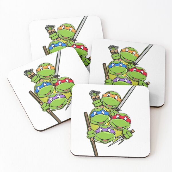 Item preview, Four Masked Reptile Brothers Peeking and Holding Weapons designed and sold by Snowdog-Art.