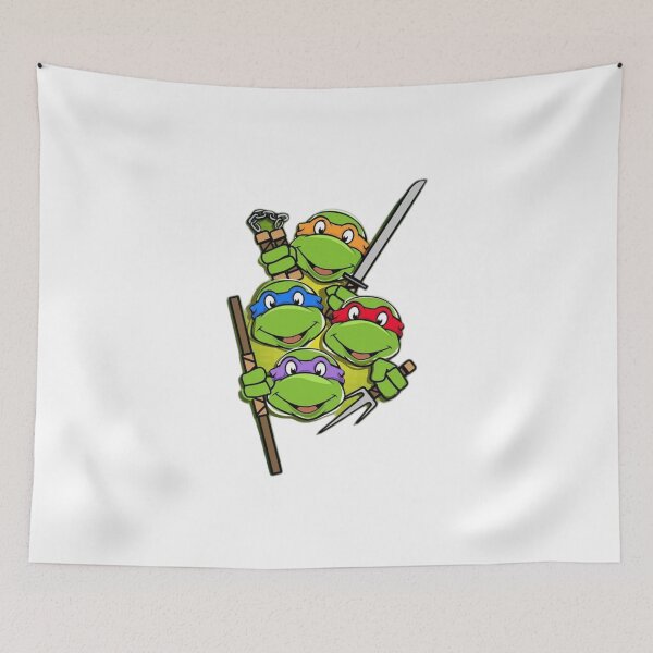 Item preview, Four Masked Reptile Brothers Peeking and Holding Weapons designed and sold by Snowdog-Art.