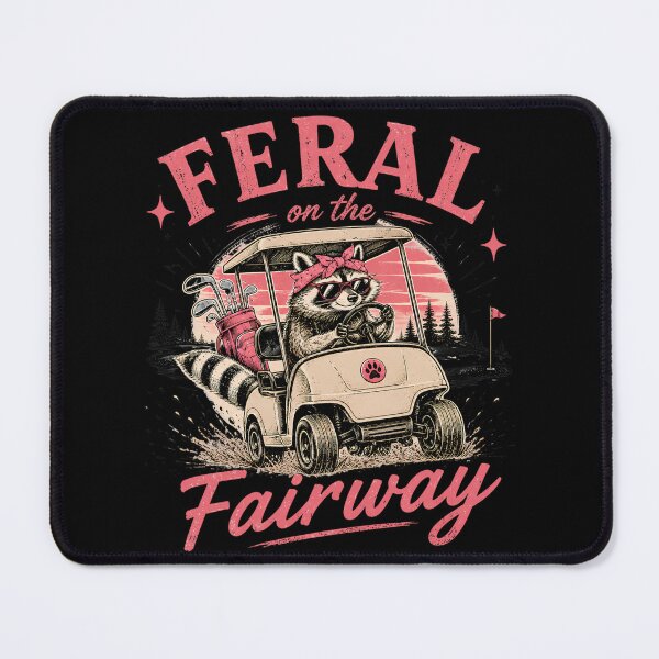 Item preview, Feral On The Fairway Funny Golf Raccoon Cart Design  designed and sold by VGAfanatic.