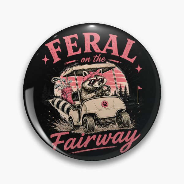 Item preview, Feral On The Fairway Funny Golf Raccoon Cart Design  designed and sold by VGAfanatic.