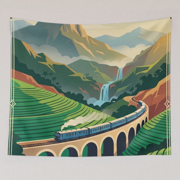 Item preview, Ella Sri Lanka Vintage Travel Poster – Nine Arch Bridge Train Retro Art designed and sold by Bomax121.