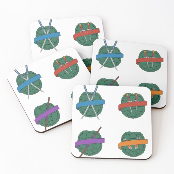 Item preview, Four Turtle Shells with Color Bandanas and Crossed Weapons Grid designed and sold by Snowdog-Art.