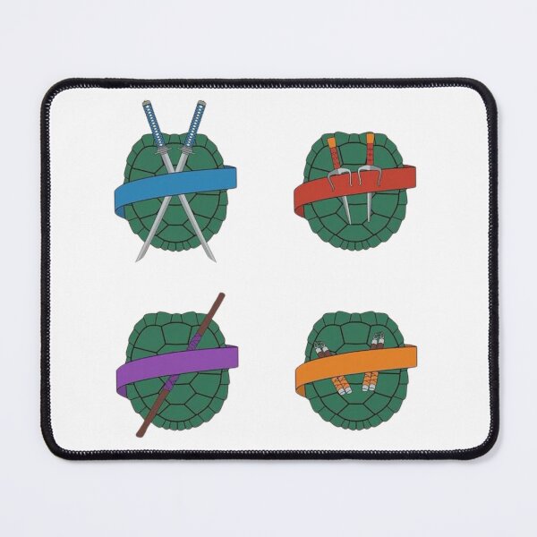 Item preview, Four Turtle Shells with Color Bandanas and Crossed Weapons Grid designed and sold by Snowdog-Art.