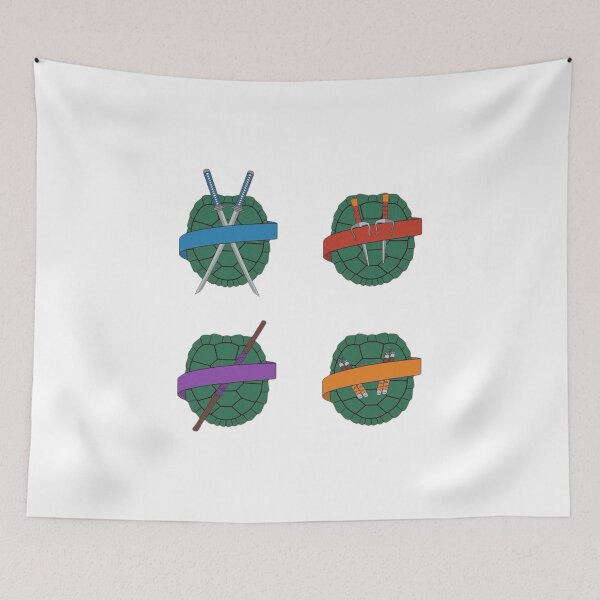 Item preview, Four Turtle Shells with Color Bandanas and Crossed Weapons Grid designed and sold by Snowdog-Art.