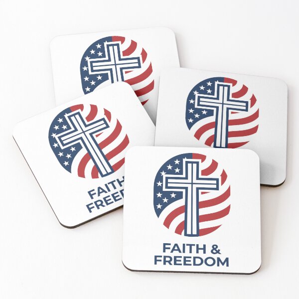 Item preview, Patriotic Christian Cross American Flag Faith and Freedom designed and sold by ImStickerHappy.