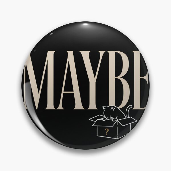 Item preview, Maybe — Curious Minimal Typography with Peeking Cat designed and sold by Tharaazu.
