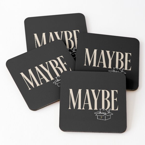 Item preview, Maybe — Curious Minimal Typography with Peeking Cat designed and sold by Tharaazu.