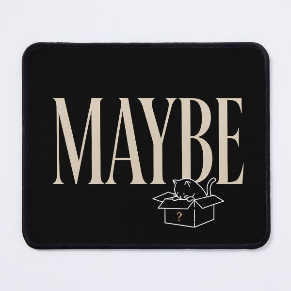 Item preview, Maybe — Curious Minimal Typography with Peeking Cat designed and sold by Tharaazu.