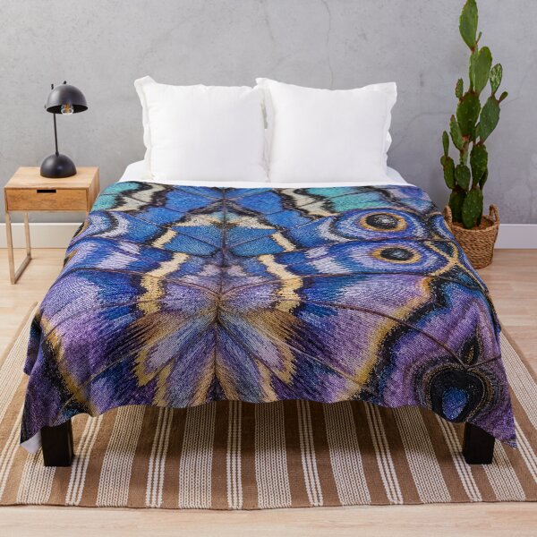 Item preview, Butterfly Wing Pattern Iridescent Blue Purple Print designed and sold by GalaMine.