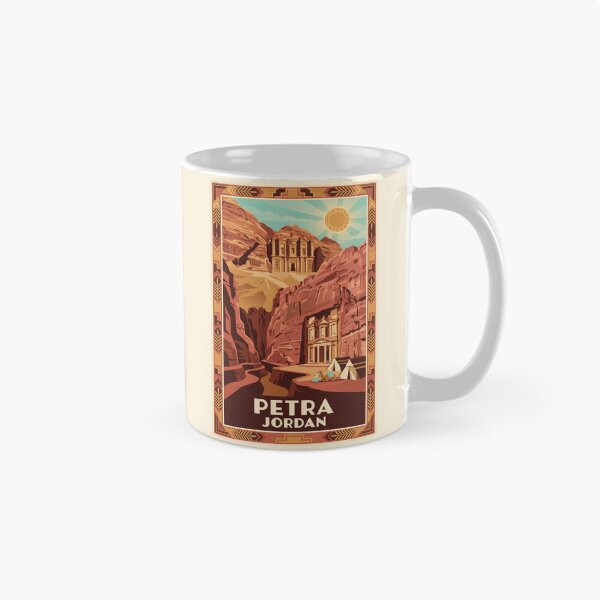 Item preview, Petra Jordan Vintage Travel Poster – Treasury and Monastery Retro Art designed and sold by Bomax121.