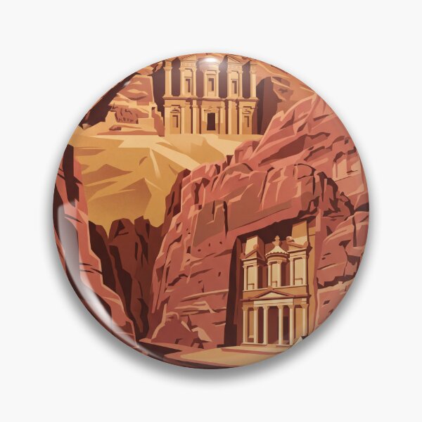 Item preview, Petra Jordan Vintage Travel Poster – Treasury and Monastery Retro Art designed and sold by Bomax121.
