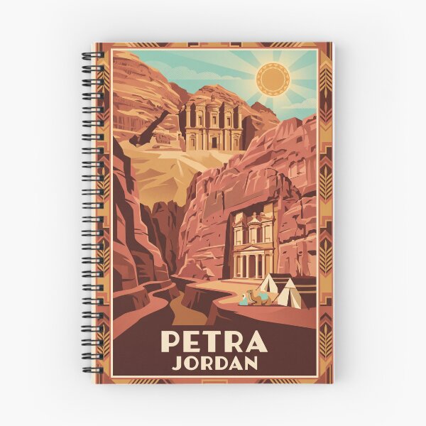 Item preview, Petra Jordan Vintage Travel Poster – Treasury and Monastery Retro Art designed and sold by Bomax121.